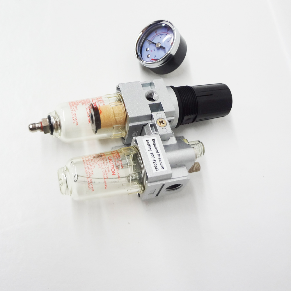 thumbnail image 2 of Manual Drain Water Separator Rotary S130080 Unit - 0-175 PSI Gauge, Manual Drain Air Compressor Filter Regulator Lubricator Combo 2 of 10