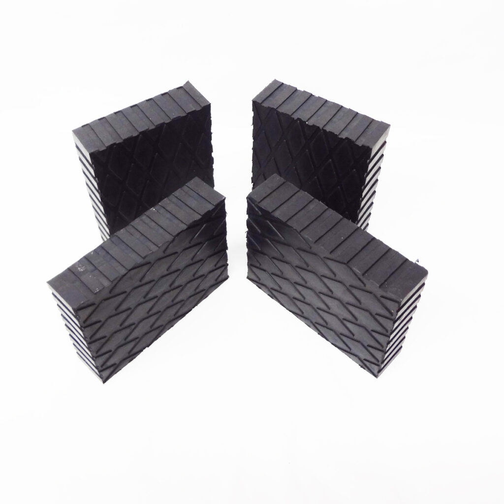 Solid Rubber Lift Block Pad (6" x 4 3/4" x 1.5") Set Of 4