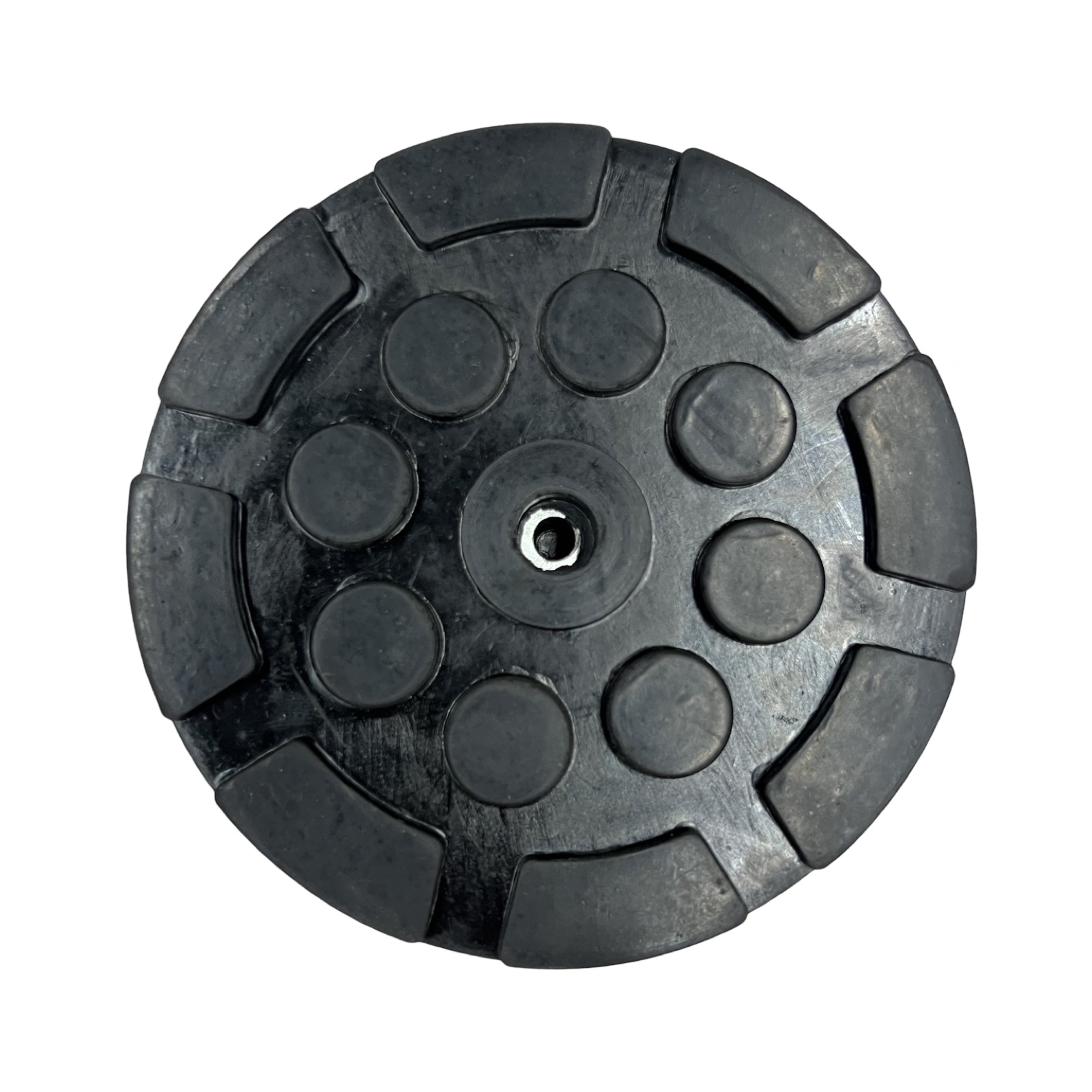 ROUND RUBBER PADS set of 4 4 5/8" dia single bolt hole in the center PV-6003 - Image 2