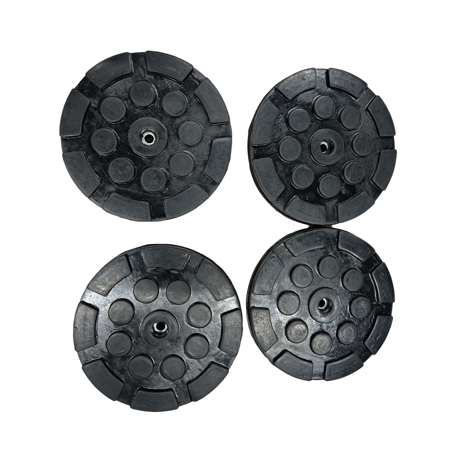 ROUND RUBBER PADS set of 4 4 5/8" dia single bolt hole in the center PV-6003 - Image 6
