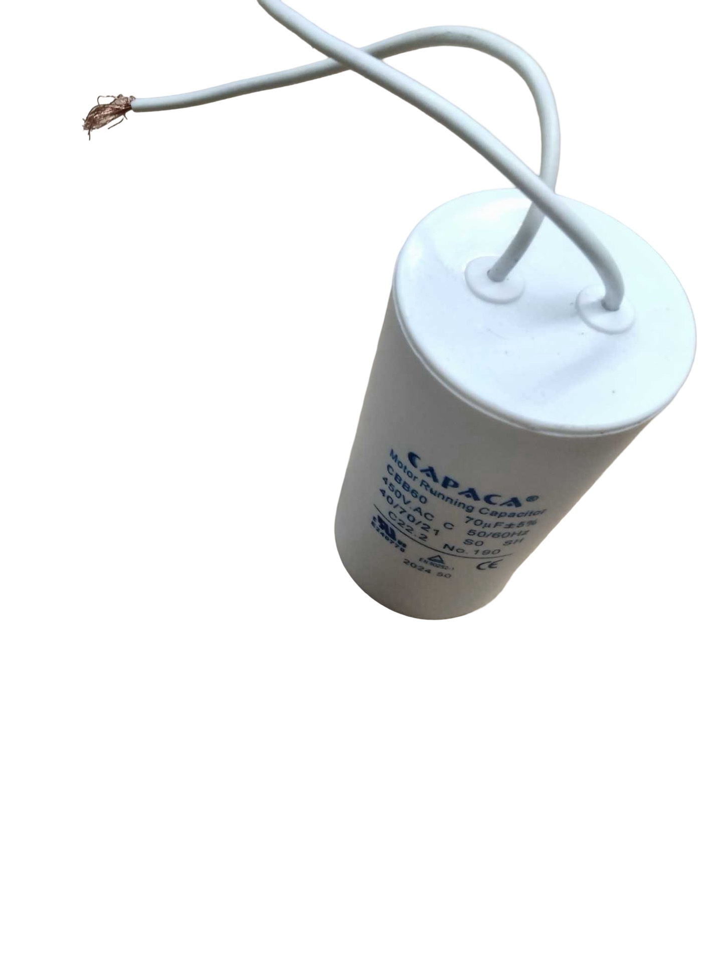 Power Unit RUN CAPACITOR 70UF 450VAC WHITE 2 Wire FA7389-2 - Image 4
