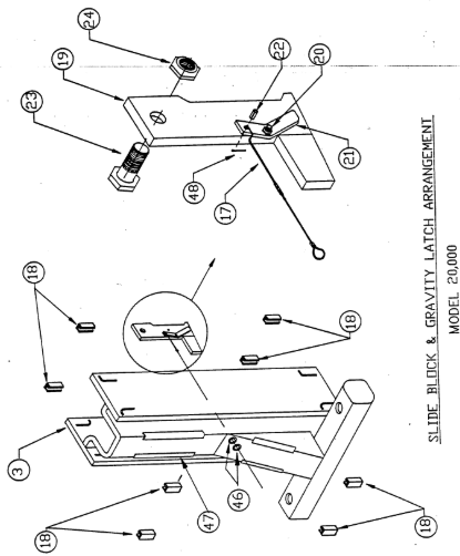 20,000 Slide Block & Gravity Latch Arrangement 20000 Slide Block & Gravity Latch Arrangement