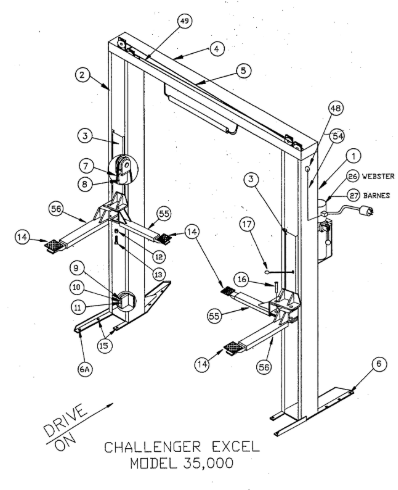 Challenger Lift 200039 Safety Latch Release Handle Kit B31083 33,000 Series