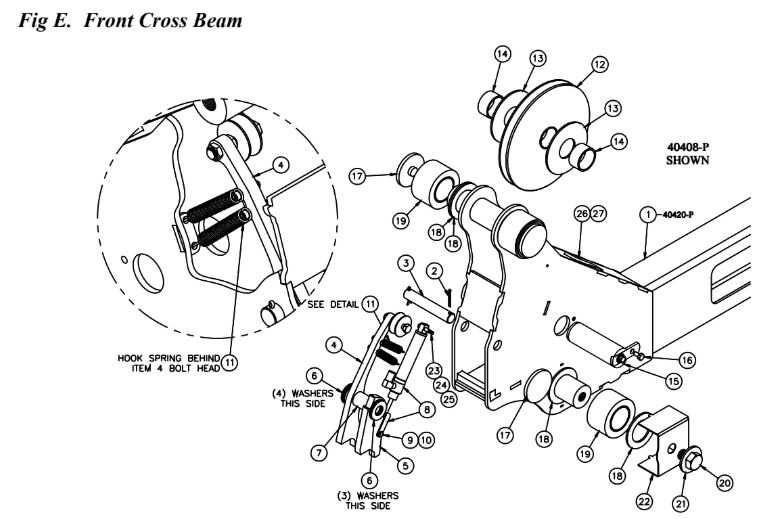 40000 OPEN FRONT Front Cross Beam 40000 Open Front Front Cross Beam