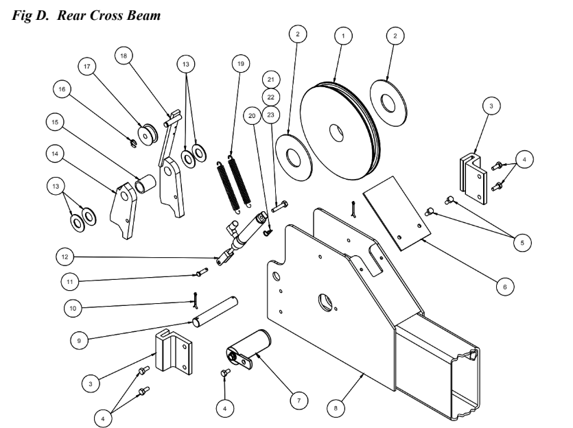 40000 OPEN FRONT Rear Cross Beam 40000 Open Front Rear Cross Beam