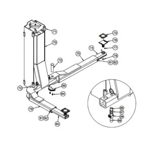 Challenger Lift a1078 Arm Pin Assembly CL-9 for 2-Post Car Hoist C10/CL-9/CL-10 2-Post Series