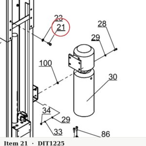 B10-12×25 M12×25 Hex Head Bolt for I12 / 8K & 10K Two-Column Lifts - parts drawing detail