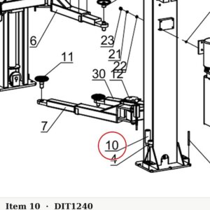 B10-12×40 M12×40 Hex Bolt for I12 / 8K & 10K Two-Column Lifts - parts drawing detail