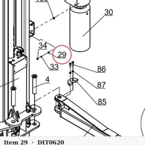 B10-6×20 M6×20 Hex Bolt for I12 / 2-Column 10K / PRO10 Lifts - parts drawing detail