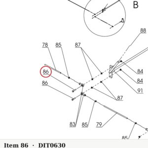 B10-6×30 M6×30 Hex Bolt for 7K / 8K / 9K Four-Post Parking Lift Safety Latch - parts drawing detail