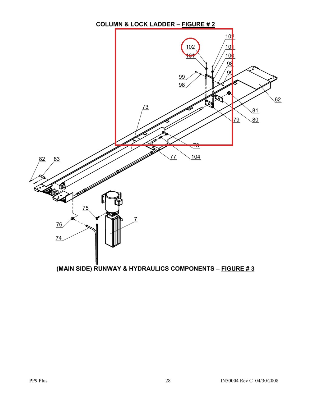 B20-4×8 Screw M4×8 for PP9+ 9K 4-Post and 9K Parking Lift Runway & Hydraulics - full parts breakdown drawing