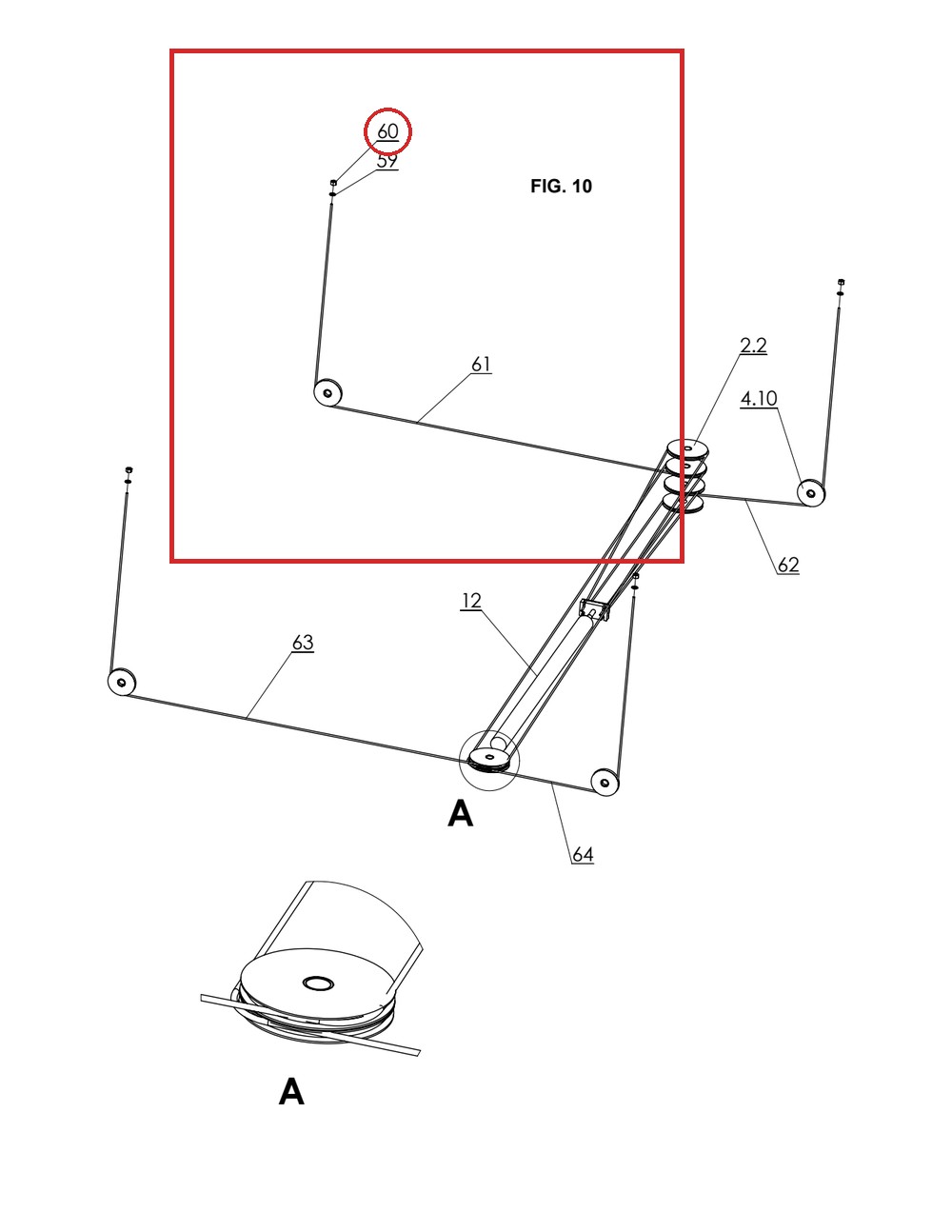 B33-22x2.5 M22x2.5 Lock Nut for PRO 14F 14,000 lb Lift (FIG. 10) - full parts breakdown drawing
