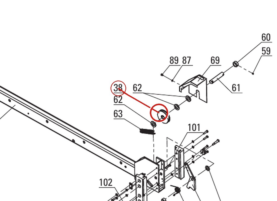 Cable Sheave Pulley for Direct Lift DP8-2012 4 Post Lifts Fits DP8 DP8000 PP8+ ProPark 8 & 7 parts diagram
