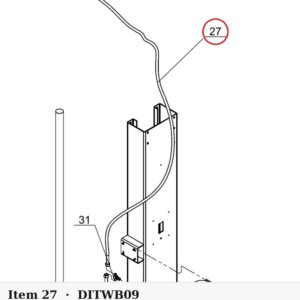 Direct Lift 1WB-09 Hydraulic Hose - PRO10 / PROv10 / PV10 10K 2-Post Lifts - parts drawing detail