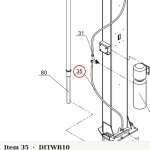 Direct Lift 1WB-10 Hydraulic Hose - PRO10 / PROv10 / PV10 10K 2-Post Lifts - parts drawing detail