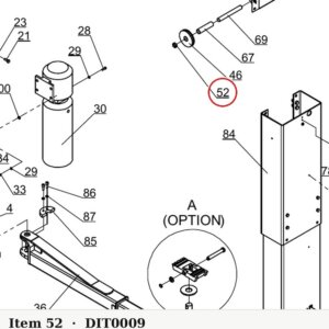 Direct Lift 30400-3000-09 Pipe B for 2-Column 10K & PRO10 / PROv10 / PV10 Lifts - parts drawing detail