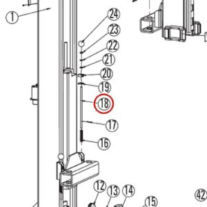 Direct Lift 30400-5015 Pull Handle / Gear Rack Shaft for DL9, 2-Column 8K & HR8000 Lifts parts diagram