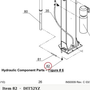 Direct Lift 30400-9052YZ Right Angle Hydraulic Fitting for 10K, 8K 2-Column & BP9 Lifts - parts drawing detail