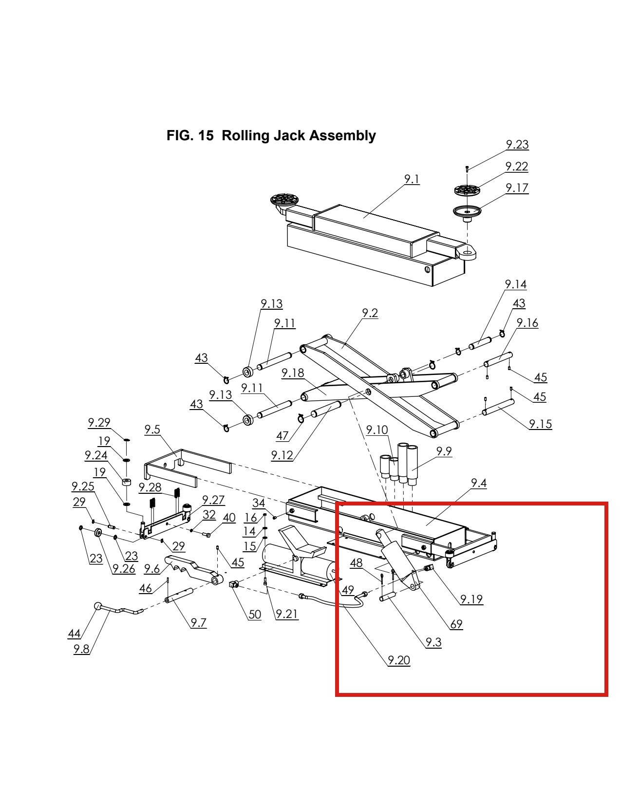Direct Lift 30400-9054(B)YZ 45 Degree Bulkhead Fitting for 8K 2-Column, BP9 & HR8000 Lifts parts diagram (location)