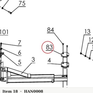 Direct Lift 30500-3000-08 Pipe A Cross Beam Spacer for PRO10 / PROV10 / PV10 & 2-Column 10K Lifts - parts drawing detail