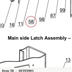 Direct Lift 30500-5001(B)-09 Shaft, Carriage Lock / Latch Assembly for PROV12 / PRO12 TP / PV12 - parts drawing detail
