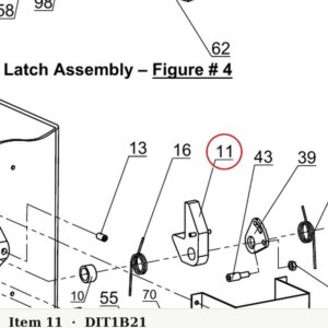 Direct Lift 30500-5001(B)-21 Safety Latch for PROV10 (Early Serial Numbers) - parts drawing detail