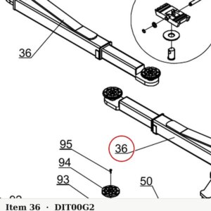 Direct Lift 30500-6000G2 New Style Long Arm for Pro 10 / PRO-V10 / PV10 2-Post 10K Lifts - parts drawing detail