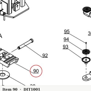 Direct Lift 30500-6100-1 7" Flip-Up Pad Riser (Long Flip Up) for Pro 10 / PRO-V10 / PV10 Lifts - parts drawing detail