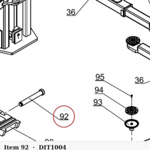 Direct Lift 30500-6100-4 Pivot Pin for Flip-Up Pad Risers - Pro 10 / PRO-V10 / PV10 - parts drawing detail