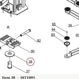 Direct Lift 30500-6100-5 Lifting Pad Base A / Lift Pad Channel for Pro 10 / PRO-V10 / PV10 - parts drawing detail