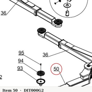 Direct Lift 30500-7000G2 Front Left Arm for Pro 10 / PRO-V10 / PV10 (New Style) 2-Post 10K Lifts - parts drawing detail