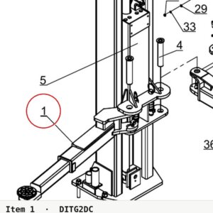 Direct Lift 30500-7000G2DC Front Arm (DC / Main Side) for Pro 10 / PRO-V10 / PV10 2-Post 10K Lifts - parts drawing detail