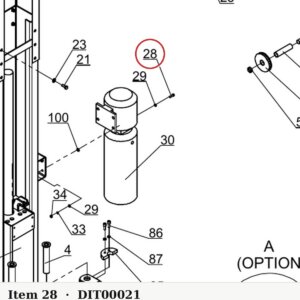 Direct Lift 30500-8000-2-1 Cable Sheave / Pulley Bracket A for I12, Pro 10 10K and Pro 9D 9K Lifts - parts drawing detail