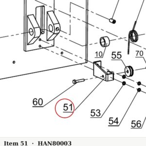 Direct Lift 30500-8000-3-1 Cable Sheave Bracket B / Safety Latch Bracket - Slave Side, Pro 10 & Pro 9D - parts drawing detail