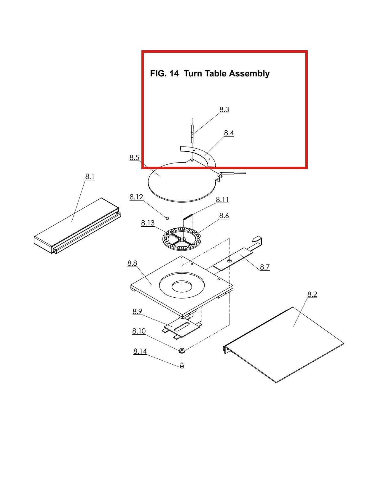 Direct Lift 55000-11 Turn Table Lock Pin for PRO14F 14,000 lb 4-Post Lift parts diagram (location)