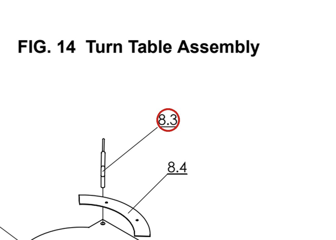 Direct Lift 55000-11 Turn Table Lock Pin for PRO14F 14,000 lb 4-Post Lift parts diagram