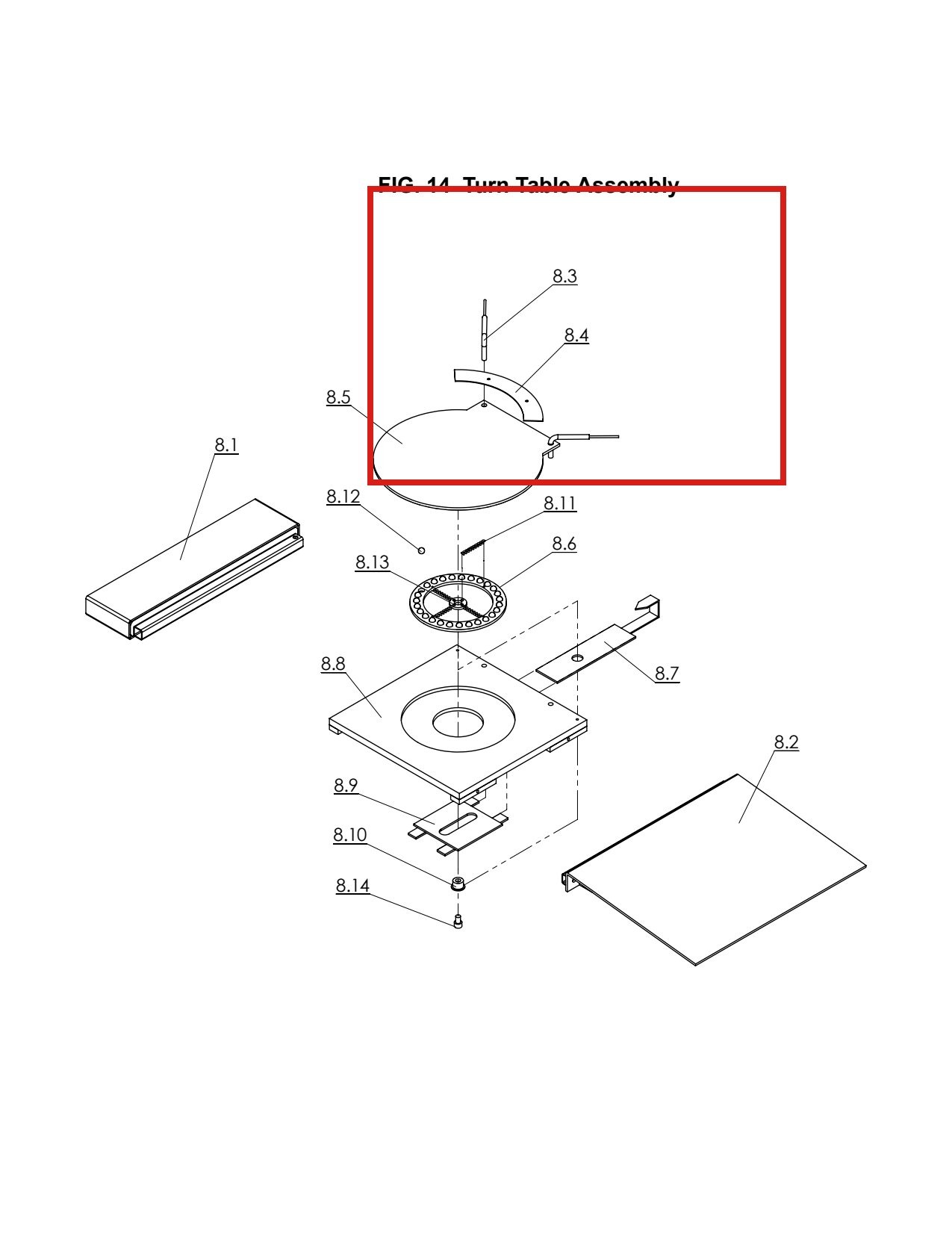 Direct Lift 55000-3 Turn Table Scale for PRO14F 14,000 lb 4-Post Lift parts diagram (location)