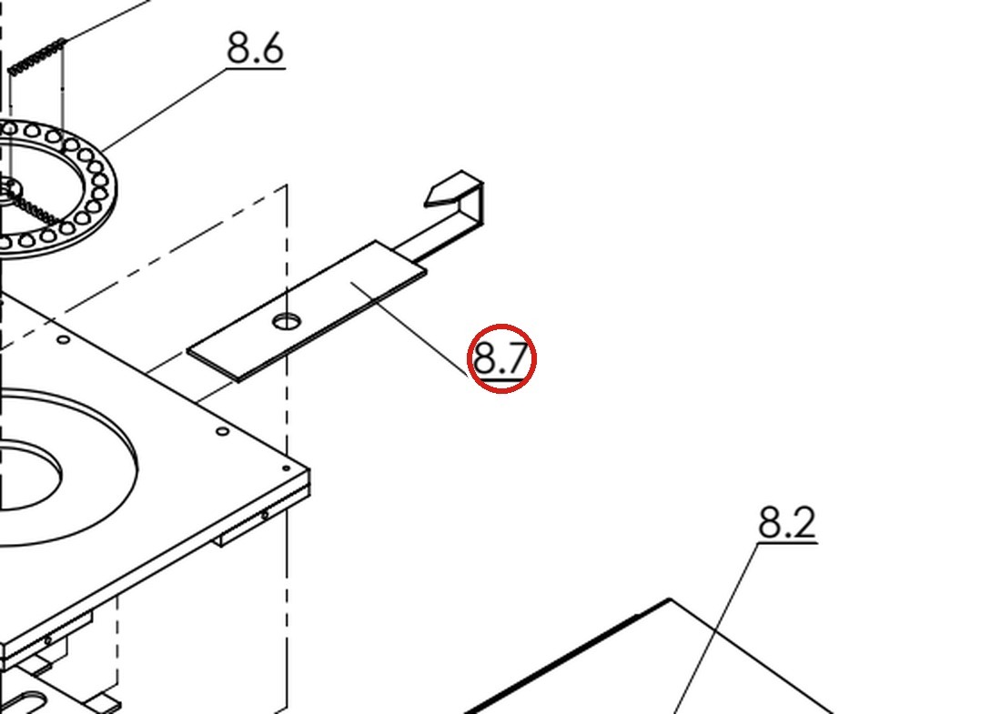 Direct Lift 55000-4 Turn Table Scale Needle for PRO14F 14,000 lb 4-Post Lift parts diagram
