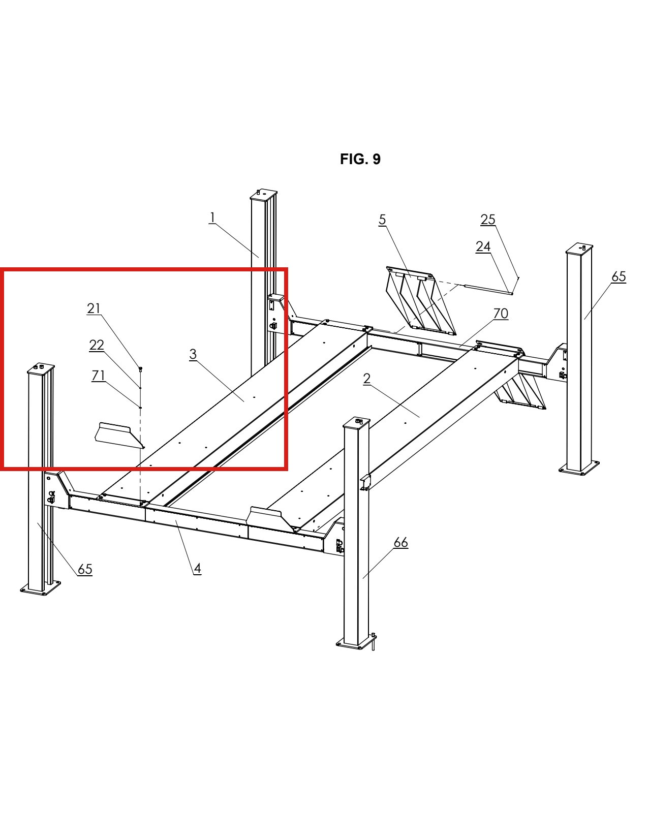 Direct Lift B10-12x20 M12x20 Hex Bolt parts diagram (location)