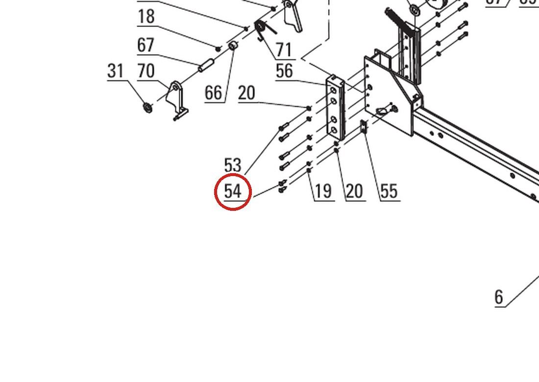 Direct Lift B10-8x20 Hex Head Bolt M8x20 for PP8+ Long 8K 4-Post & PROV10 Lifts parts diagram