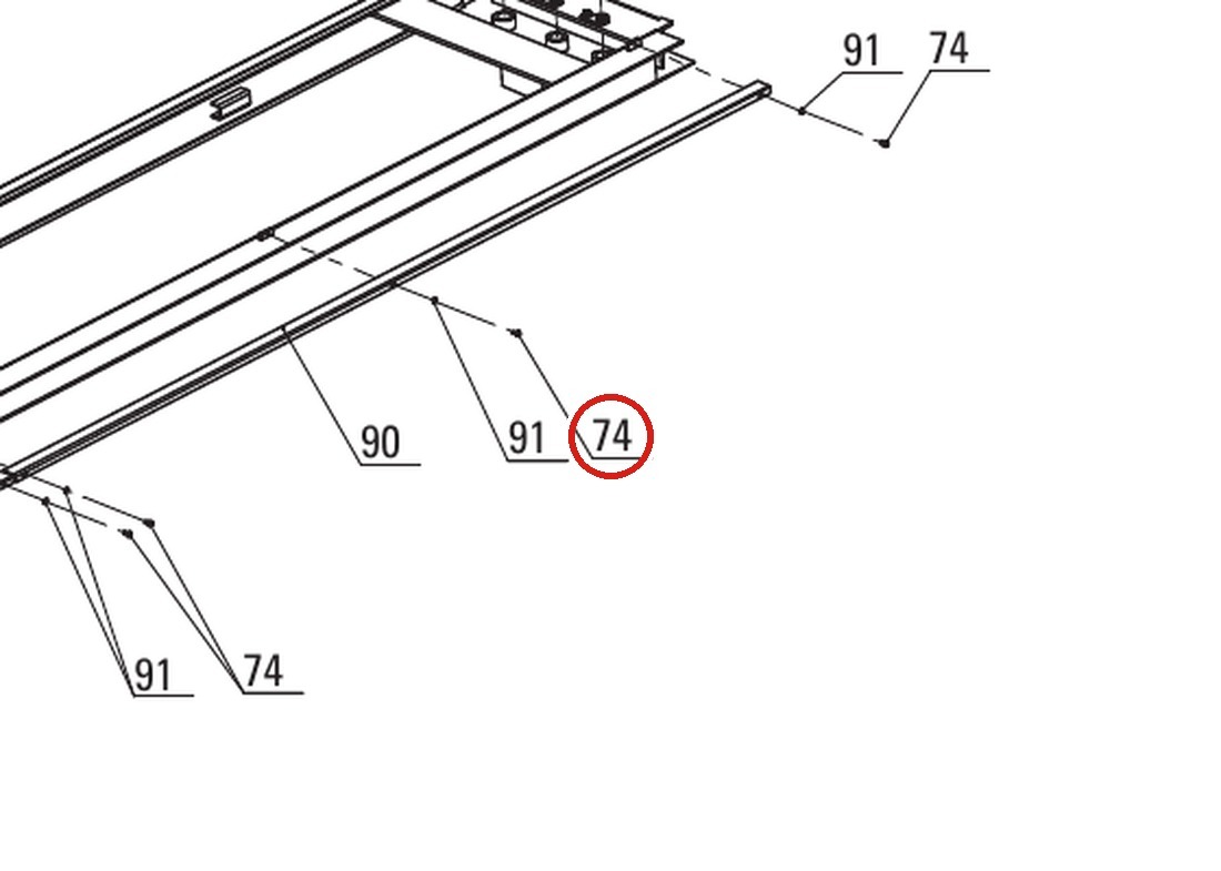 Direct Lift B23-5x10 M5x10 Discal Head Screw for PP8+ Long 8K 4-Post Runway parts diagram