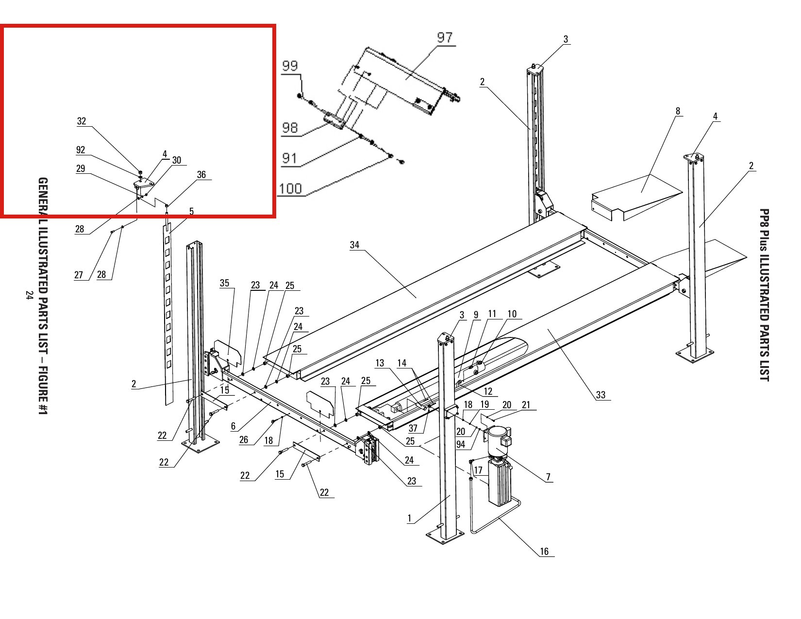 Direct Lift B30-20 M20 Hex Nut for CR14, CRA14 & 7K 4-Post Lifts parts diagram (location)