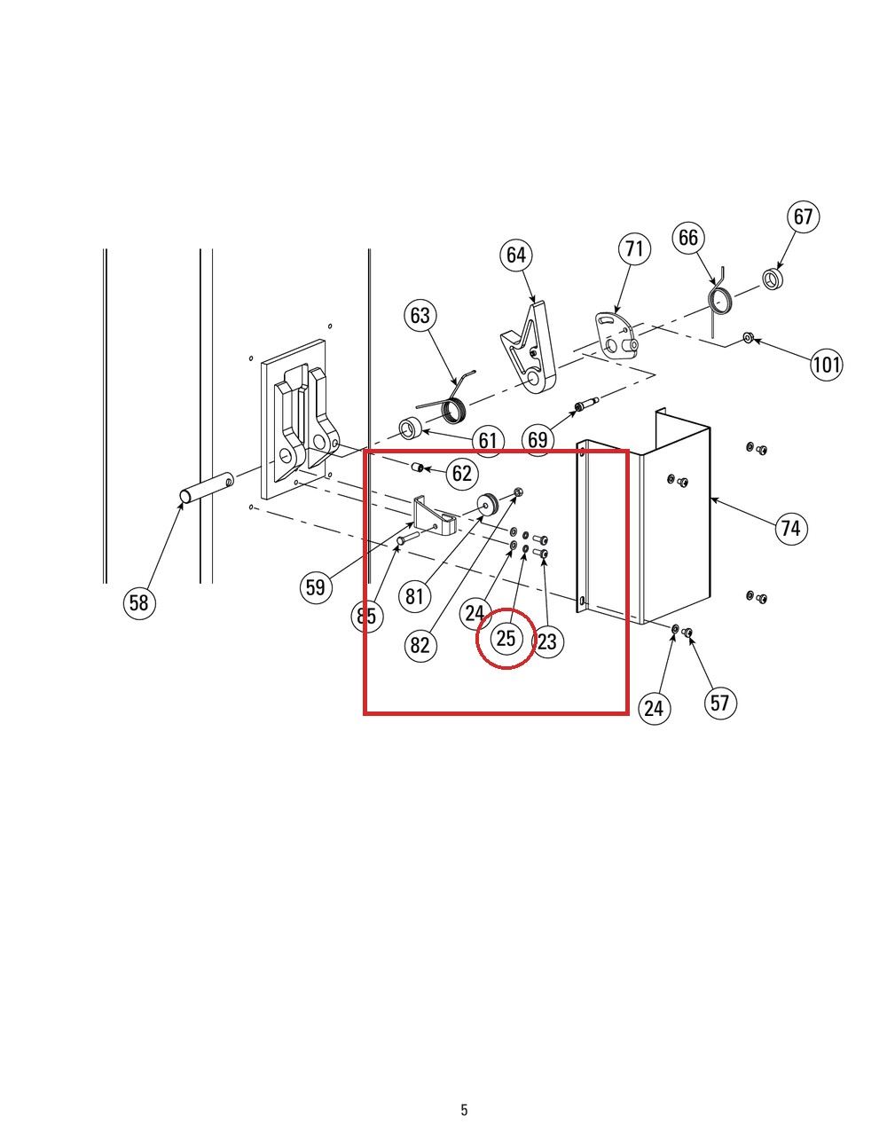 Direct Lift B40-6 6mm Lock Washer for I12, 2-Post 10K & PRO9D Lifts - full parts breakdown drawing