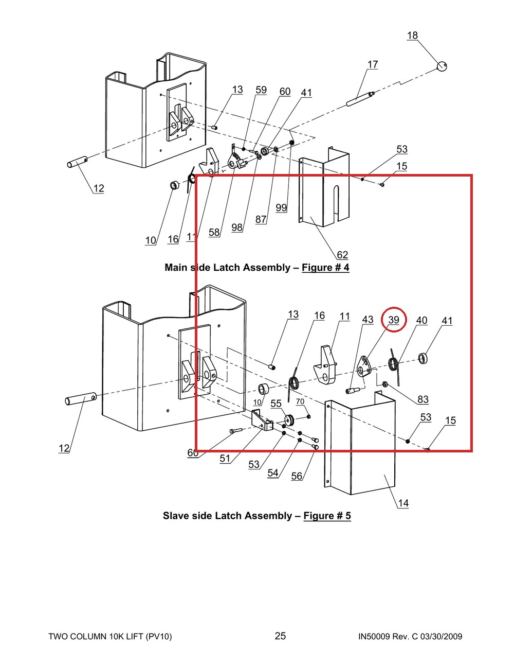 Direct Lift B41-6 6mm Flat Washer for CR14, I12 & 6K Mid-Rise Lifts - full parts breakdown drawing