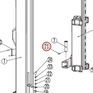 Direct Lift B51-6X20 Spring Pin 6mm x 20mm for DL9, DP10 & I10 Lifts parts diagram