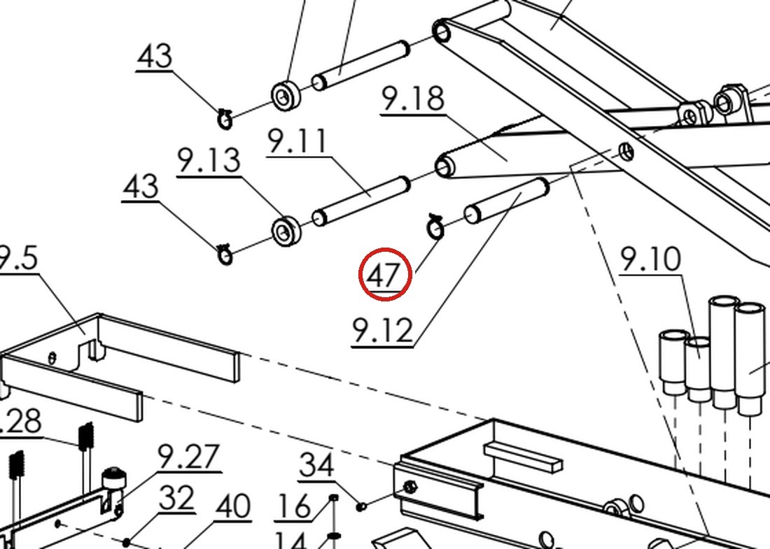 Direct Lift B60-30 Shaft Ring 30mm for PRO14F 14K Lift Rolling Jack parts diagram