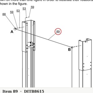 Direct Lift B86-1.5×5586 Shut-Off Cable for PRO10 / PROV10 / PV10 10K 2-Post Lifts - parts drawing detail