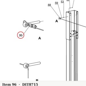 Direct Lift B87-1.5 Aluminum Clevis / Cable Clip for 8K, 10K and OH8000 Shut-Off Cables - parts drawing detail