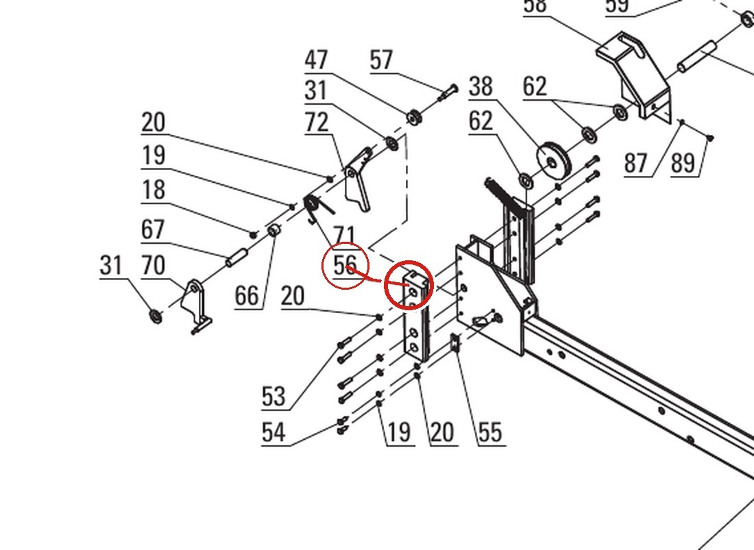 Direct Lift DP8-2003 Rub Block / Slider for 7K / 8K / PP8+ Four-Post Lifts parts diagram