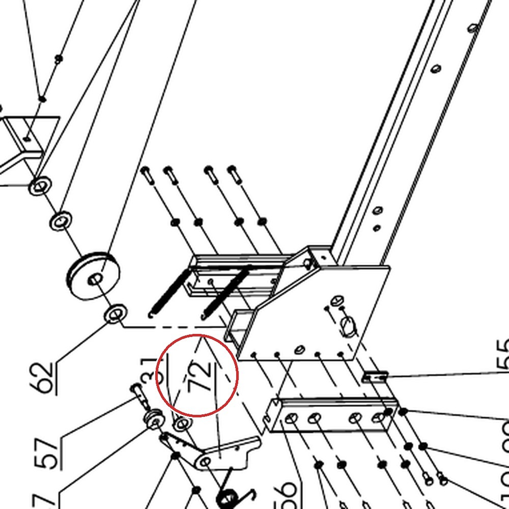 Direct Lift DP8-2010 Safety Lock B for 7K / 8K / PP8+ Four-Post Lifts - parts drawing detail